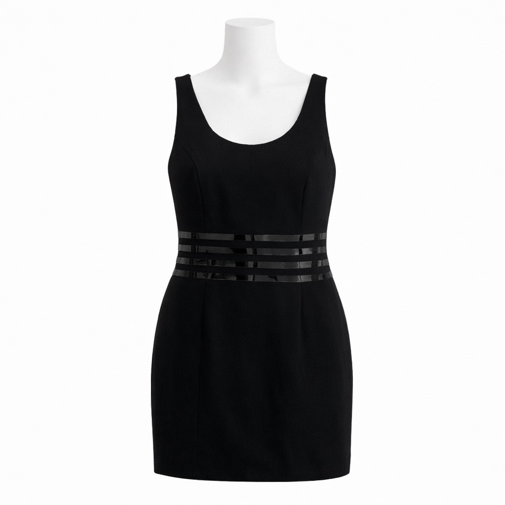 Size 4 Michael Kors Women’s Black Faux Leather Waist Sheath Mini Dress